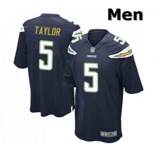 Men Los Angeles Chargers 5 Tyrod Taylor Game Navy Blue Team Color Football Jersey